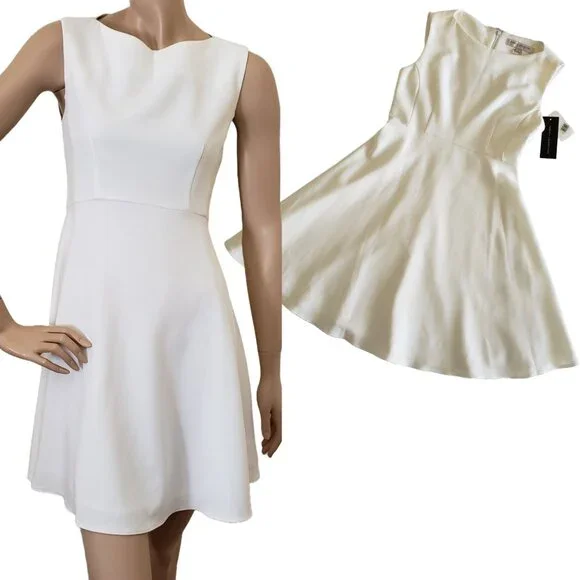 slim fit dress slacks Picture Perfect White Skater Dress